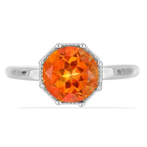  AUTHENTIC PADPARADSCHA QUARTZ GEMSTONE RING IN 925 STERLING SILVER